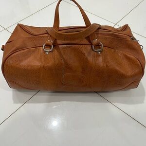 Vintage Brown Leather Duffel Bag